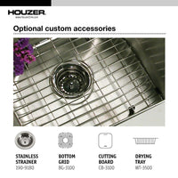 Thumbnail for Houzer Glowtone Topmount Stainless Steel 3-hole 50/50 Double 8-Inch Deep Kitchen Sink - Topmount Houzer 