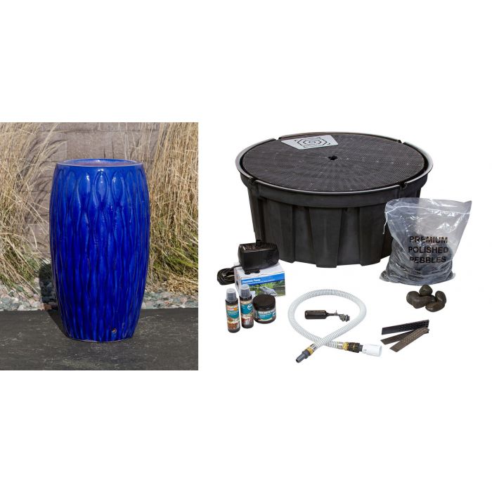 Closed Top FNT3353 Ceramic Vase Complete Fountain Kit Vase Fountain Blue Thumb 
