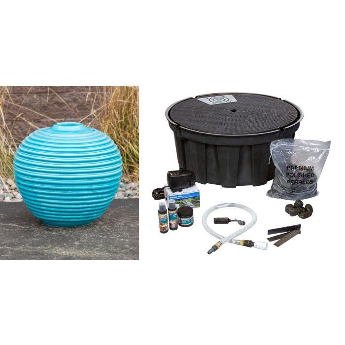 One of a Kind FNT3359 Ceramic Vase Complete Fountain Kit Vase Fountain Blue Thumb 