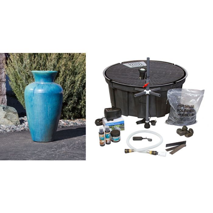Oil Jar FNT3385 Ceramic Vase Complete Fountain Kit Vase Fountain Blue Thumb 