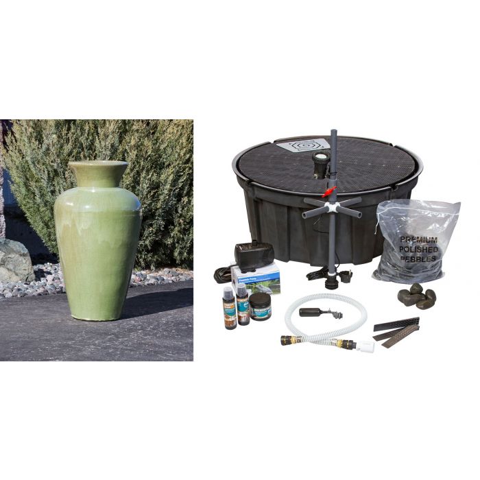 Oil Jar FNT3389 Ceramic Vase Complete Fountain Kit Vase Fountain Blue Thumb 