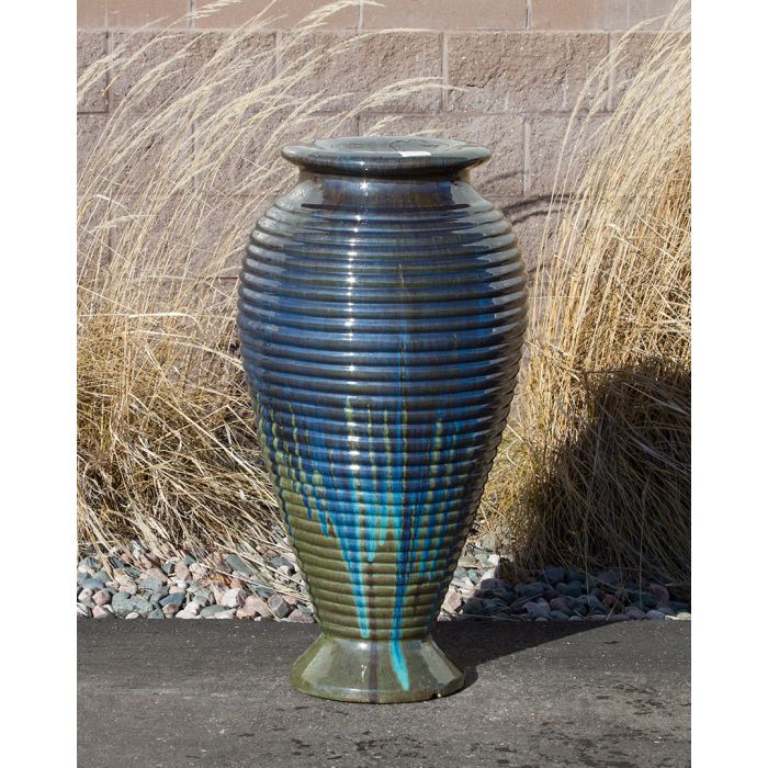 Closed Top FNT3440 Ceramic Vase Complete Fountain Kit Vase Fountain Blue Thumb 