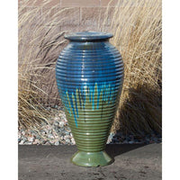 Thumbnail for Closed Top FNT3441 Ceramic Vase Complete Fountain Kit Vase Fountain Blue Thumb 