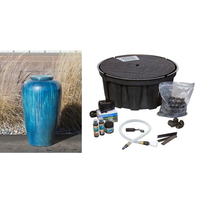 Closed Top FNT3444 Ceramic Vase Complete Fountain Kit Vase Fountain Blue Thumb 