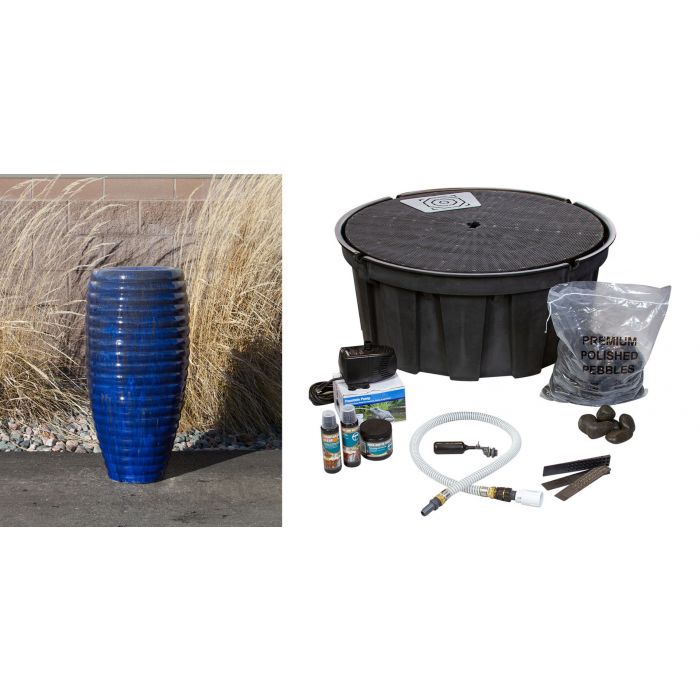 Closed Top FNT3462 Ceramic Vase Complete Fountain Kit Vase Fountain Blue Thumb 
