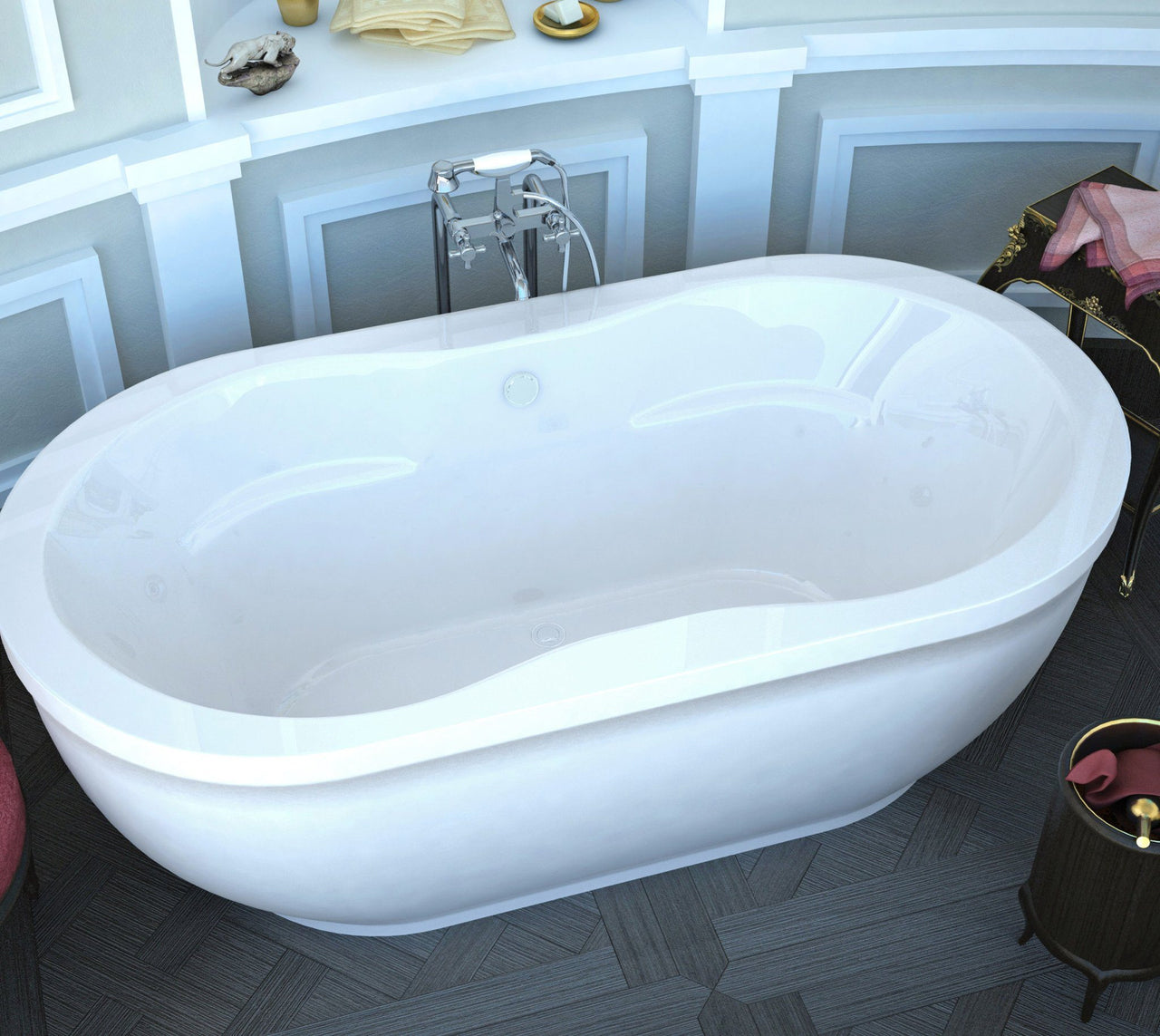 Atlantis Whirlpools 3471AS Embrace 34 x 71 Oval Freestanding Soaker Bathtub Whirlpool Bathtub Atlantis 