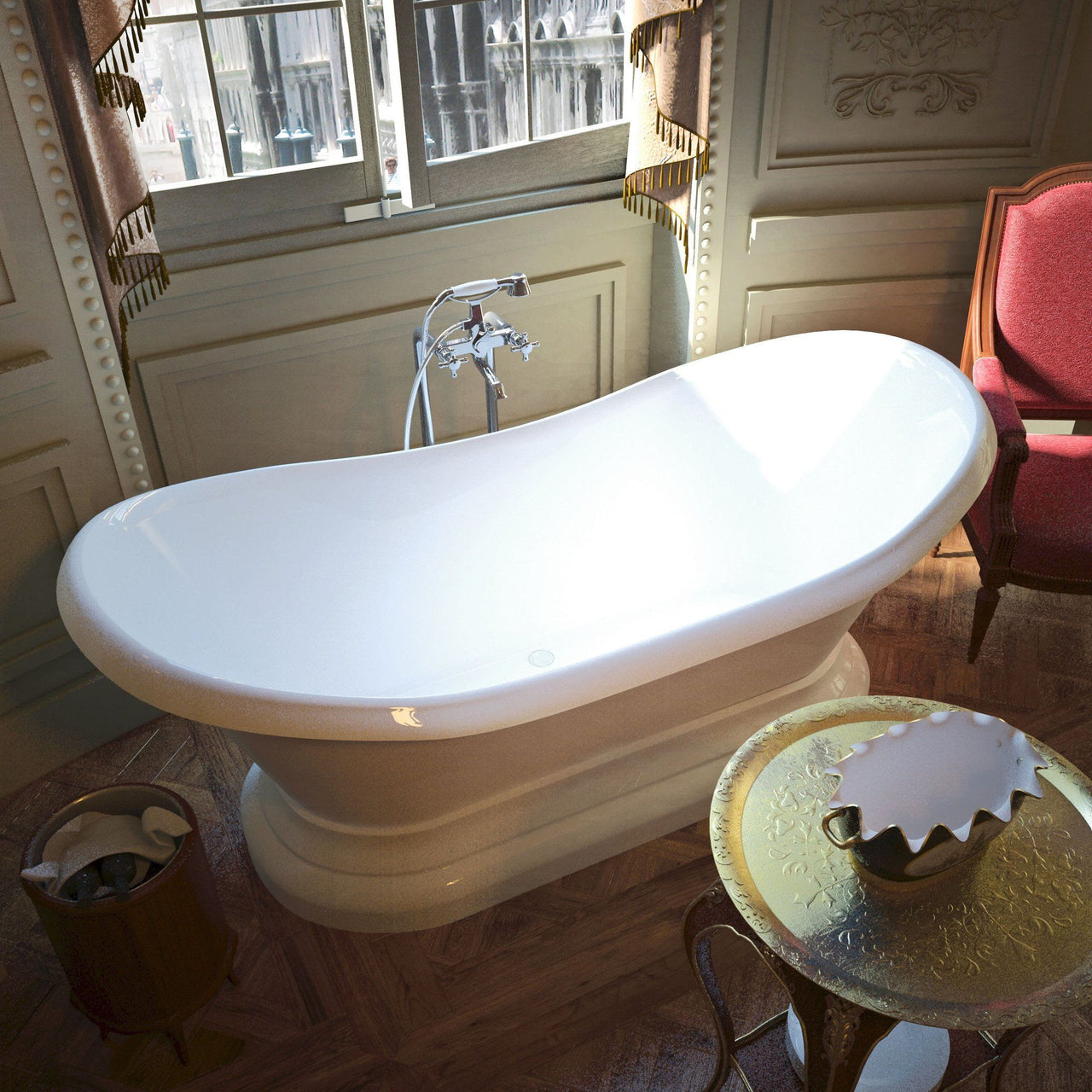 Atlantis Whirlpools 3471RS Reef 34 x 71 Oval Freestanding Soaker Bathtub Whirlpool Bathtub Atlantis 
