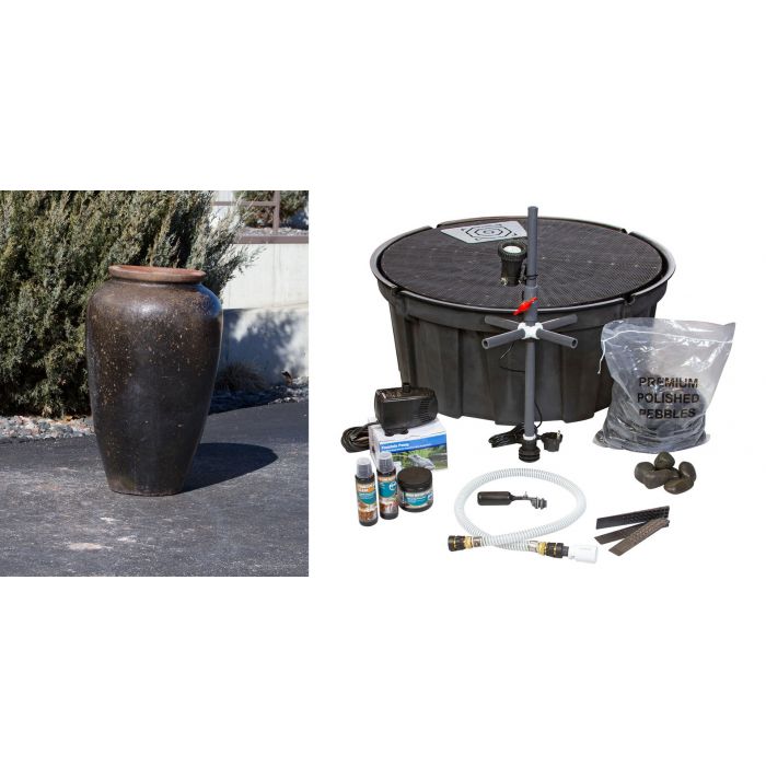 Tuscany FNT3500 Ceramic Triple Vase Complete Fountain Kit Vase Fountain Blue Thumb 