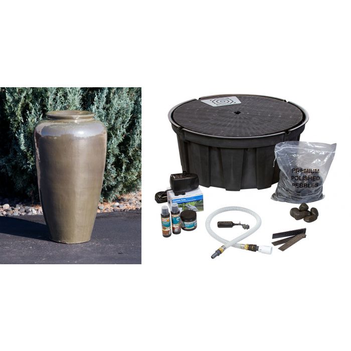 Closed Top FNT3634 Ceramic Vase Complete Fountain Kit Vase Fountain Blue Thumb 