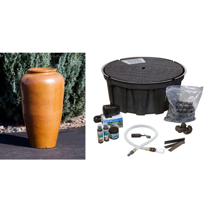 Closed Top FNT3635 Ceramic Vase Complete Fountain Kit Vase Fountain Blue Thumb 