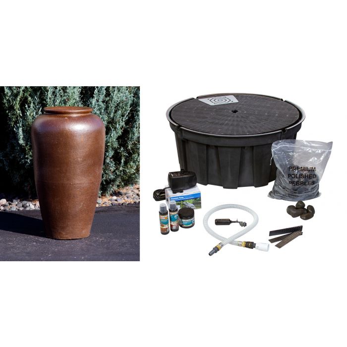 Closed Top FNT3636 Ceramic Vase Complete Fountain Kit Vase Fountain Blue Thumb 