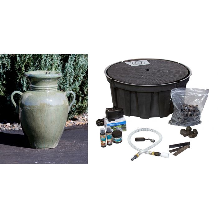 Closed Top FNT3641 Ceramic Vase Complete Fountain Kit Vase Fountain Blue Thumb 