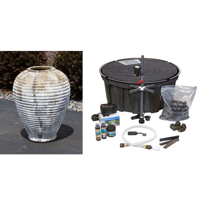 Genova FNT3654 Ceramic Vase Complete Fountain Kit Vase Fountain Blue Thumb 