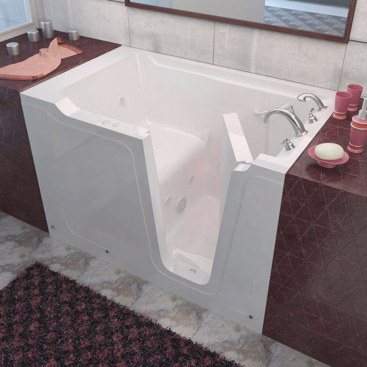MediTub Walk-In 36 x 60 Right Drain White Whirlpool Jetted Walk-In Bathtub Walk In Tubs MediTub 