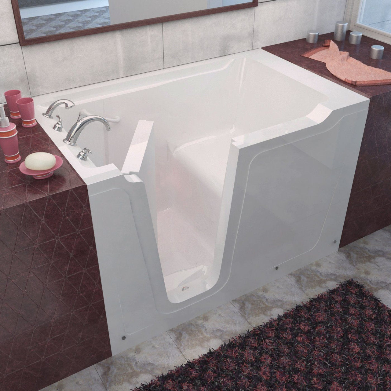 MediTub 3660LWS Walk-In 36 x 60 Left Drain White Soaking Walk-In Walk In Tubs MediTub 