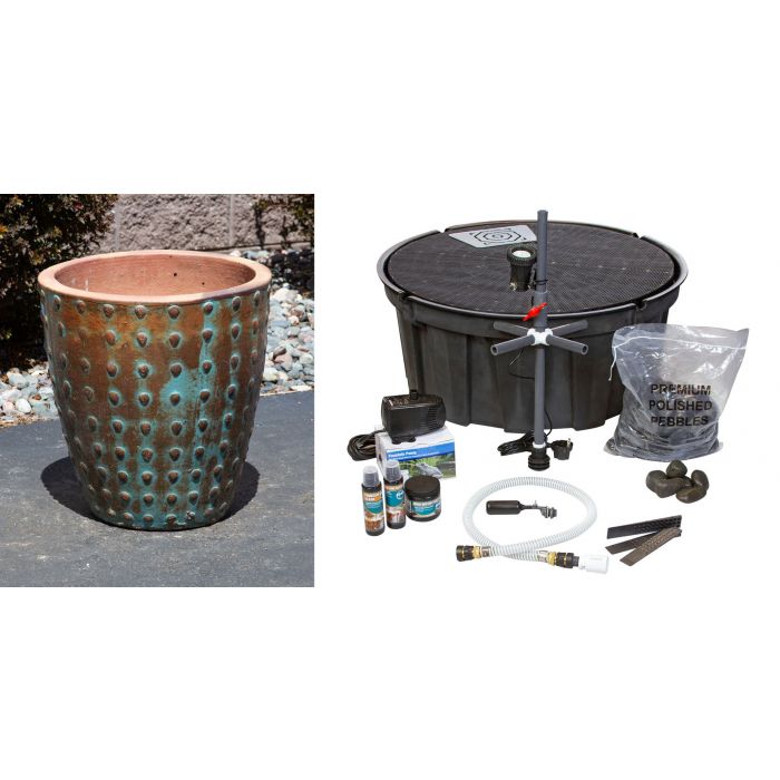 One of a Kind FNT3664 Ceramic Vase Complete Fountain Kit Vase Fountain Blue Thumb 