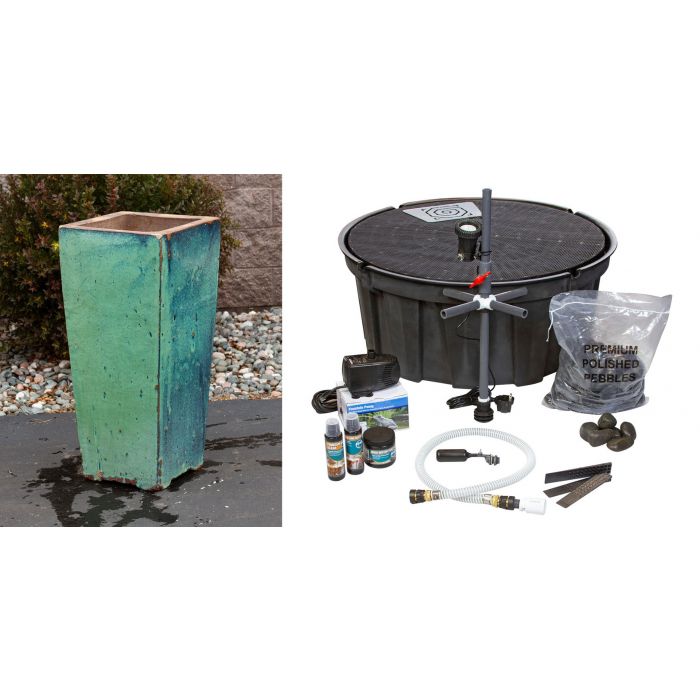Luna FNT3757 Ceramic Vase Complete Fountain Kit Vase Fountain Blue Thumb 