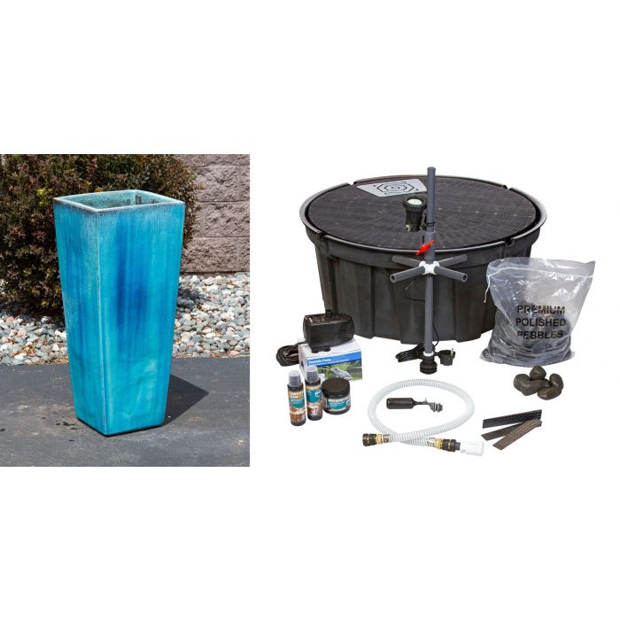 Luna FNT3766 Ceramic Vase Complete Fountain Kit Vase Fountain Blue Thumb 
