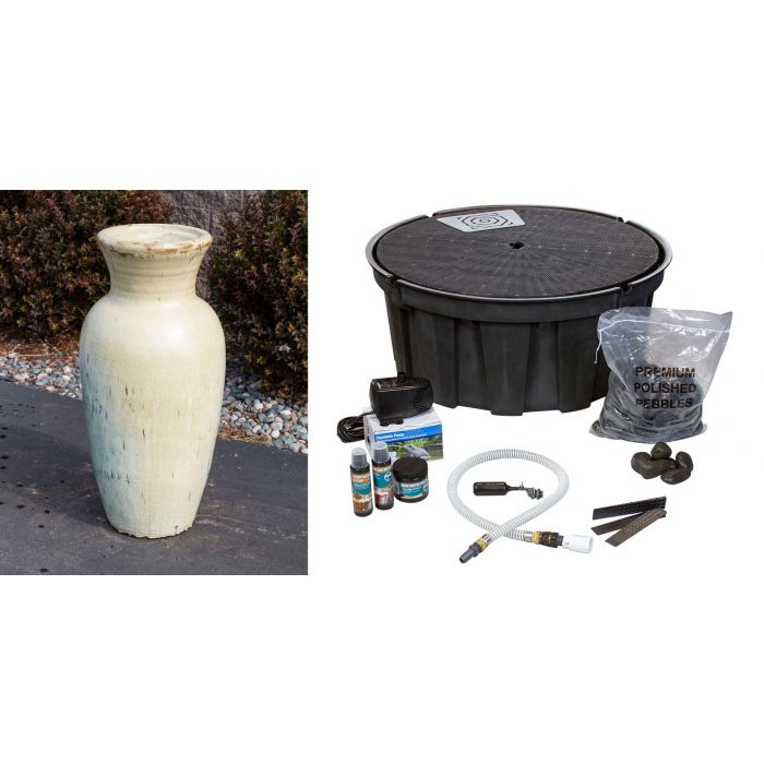 Closed Top FNT3775 Ceramic Vase Complete Fountain Kit Vase Fountain Blue Thumb 