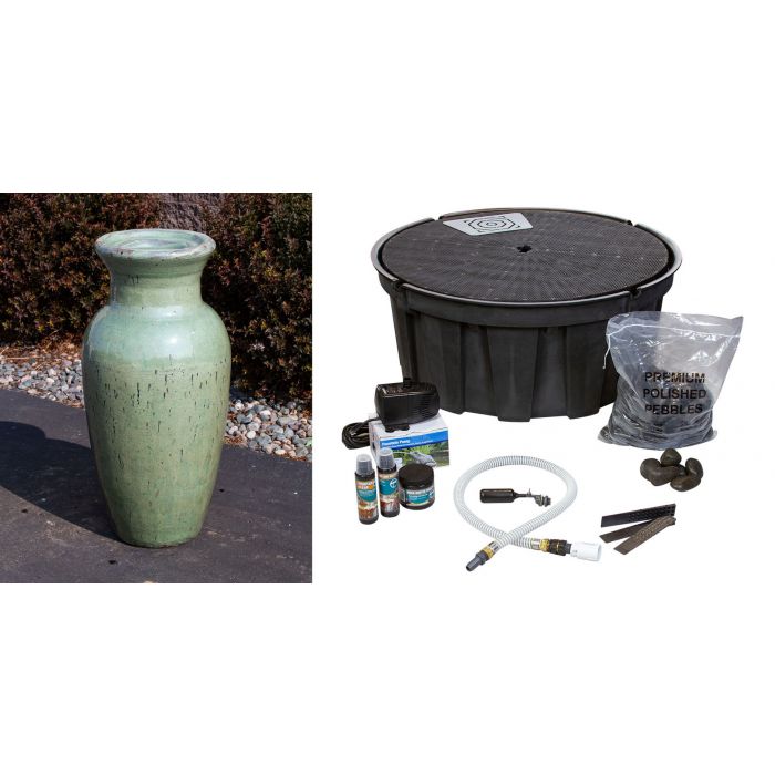 Closed Top FNT3776 Ceramic Vase Complete Fountain Kit Vase Fountain Blue Thumb 