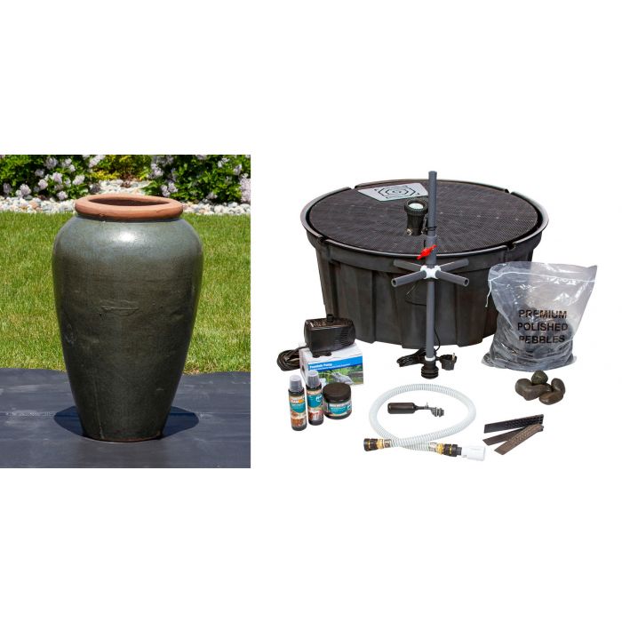 Tuscany FNT3827 Ceramic Triple Vase Complete Fountain Kit Vase Fountain Blue Thumb 