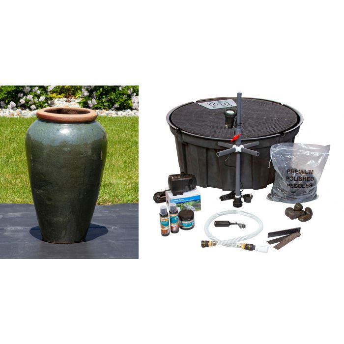 Tuscany FNT3828 Ceramic Triple Vase Complete Fountain Kit Vase Fountain Blue Thumb 