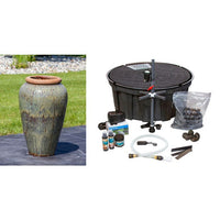 Thumbnail for Tuscany FNT3845 Ceramic Triple Vase Complete Fountain Kit Vase Fountain Blue Thumb 