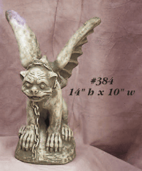 Thumbnail for Winged Gargoyle Small Cast Stone Outdoor Asian Collection Statues Tuscan 