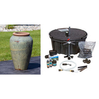 Thumbnail for Tuscany FNT3852 Ceramic Triple Vase Complete Fountain Kit Vase Fountain Blue Thumb 