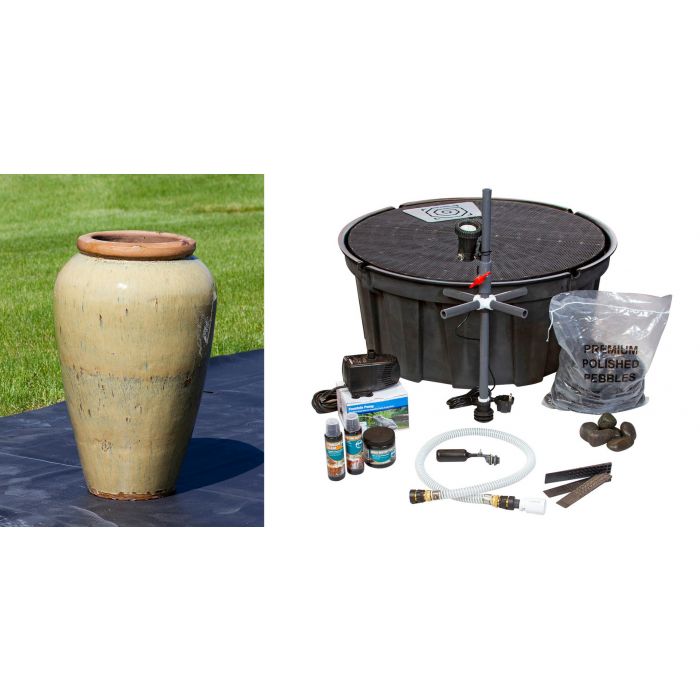 Tuscany FNT3857 Ceramic Triple Vase Complete Fountain Kit Vase Fountain Blue Thumb 