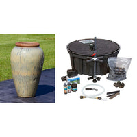 Thumbnail for Tuscany FNT3861 Ceramic Triple Vase Complete Fountain Kit Vase Fountain Blue Thumb 