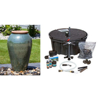 Thumbnail for Tuscany FNT3896 Ceramic Triple Vase Complete Fountain Kit Vase Fountain Blue Thumb 