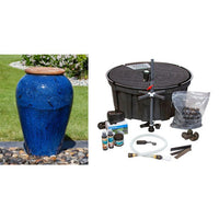 Thumbnail for Tuscany FNT3912 Ceramic Triple Vase Complete Fountain Kit Vase Fountain Blue Thumb 