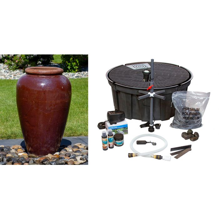 Tuscany FNT3917 Ceramic Triple Vase Complete Fountain Kit Vase Fountain Blue Thumb 