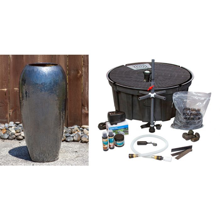 One of a Kind FNT3925 Ceramic Vase Complete Fountain Kit Vase Fountain Blue Thumb 