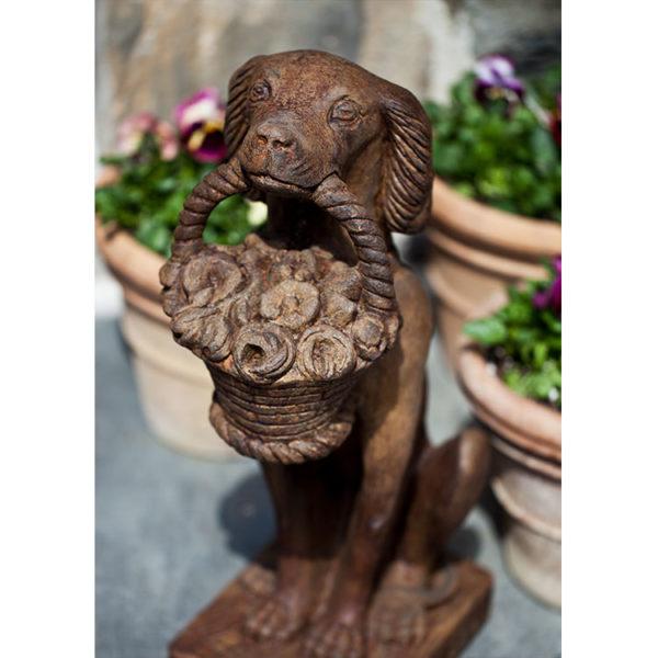Campania International Vintage Dog with Basket Stone Series Campania International 