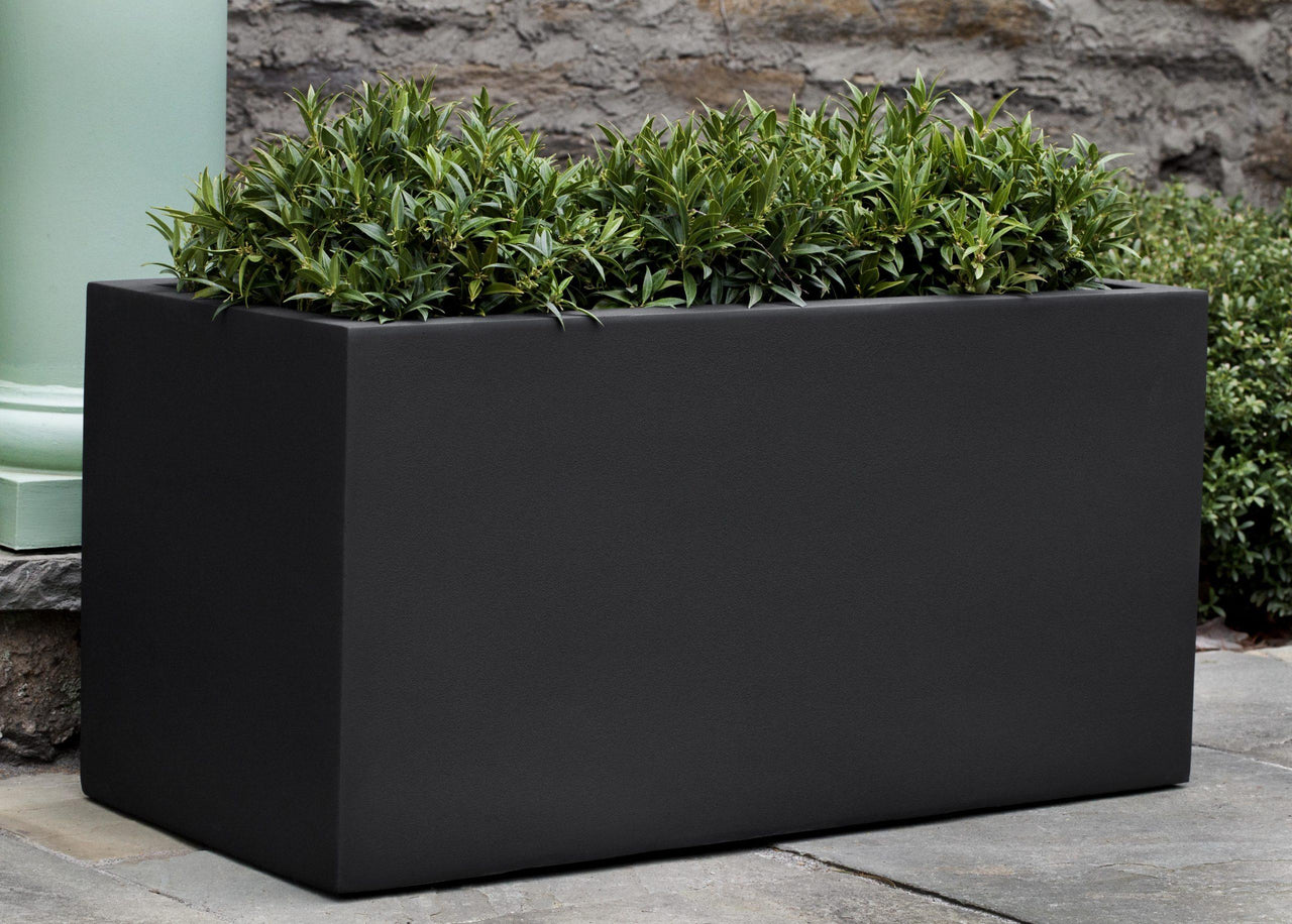 Campania International Fiber Clay Sandal Planter 592424 - S/1 Urn/Planter Campania International Onyx Black Lite 