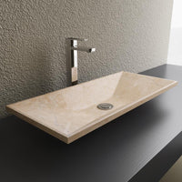 Thumbnail for Cantrio Travertine Rectangle Vessel Bathroom Sink Stone Series Cantrio 