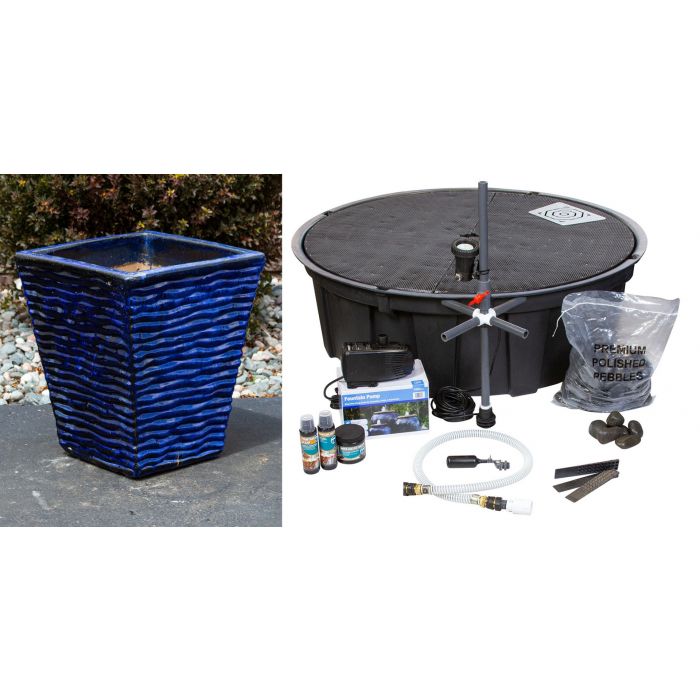 Amphora FNT40007 Ceramic Vase Complete Fountain Kit Vase Fountain Blue Thumb 