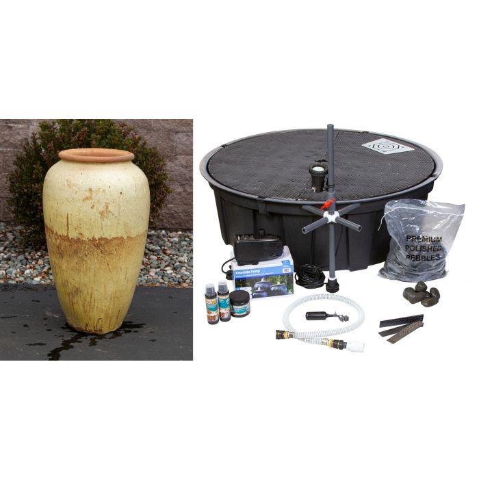 Tuscany FNT40025 Ceramic Triple Vase Complete Fountain Kit Vase Fountain Blue Thumb 