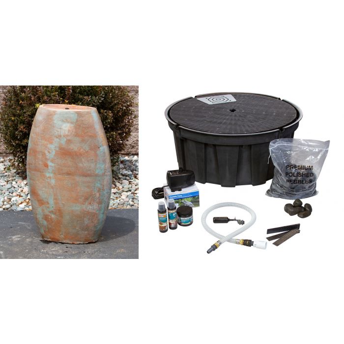 Closed Top FNT3770 Ceramic Vase Complete Fountain Kit Vase Fountain Blue Thumb 