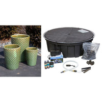 Thumbnail for Tivoli FNT40111 Ceramic Triple Vase Complete Fountain Kit Vase Fountain Blue Thumb 