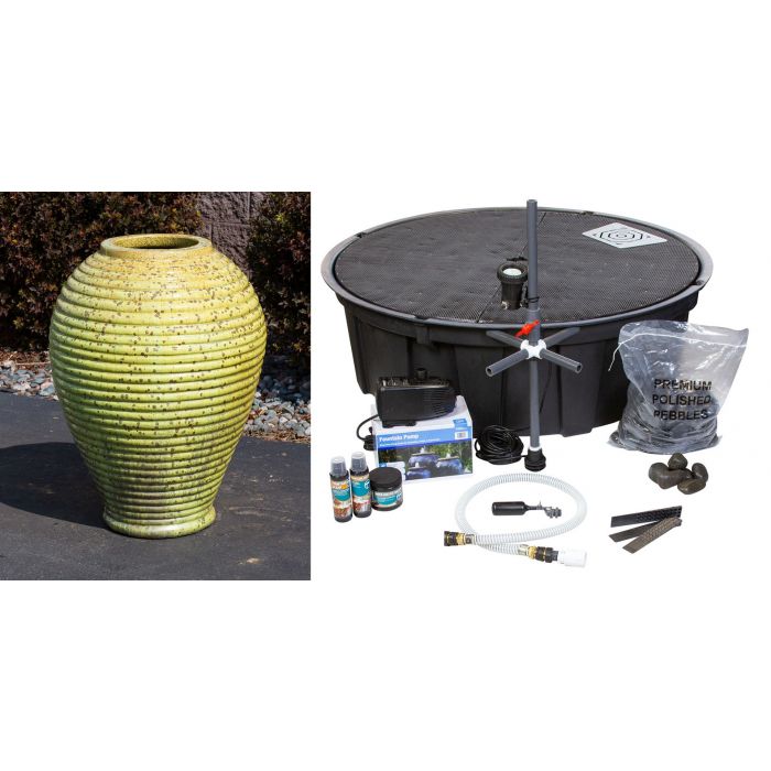 Genova FNT40121 Ceramic Vase Complete Fountain Kit Vase Fountain Blue Thumb 
