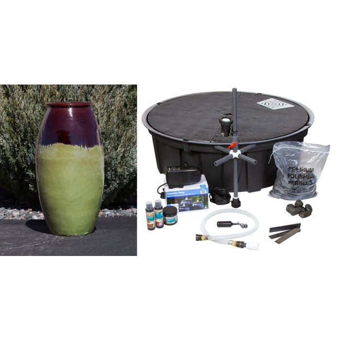 Oil Jar FNT40329 Ceramic Vase Complete Fountain Kit Vase Fountain Blue Thumb 