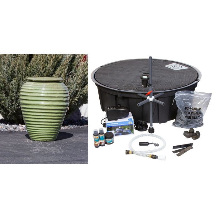 Genova FNT40362 Ceramic Vase Complete Fountain Kit Vase Fountain Blue Thumb 