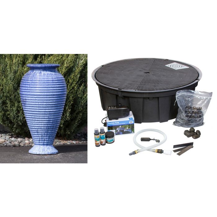 Closed Top FNT40437 Ceramic Vase Complete Fountain Kit Vase Fountain Blue Thumb 