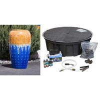 Thumbnail for Closed Top FNT40438 Ceramic Vase Complete Fountain Kit Vase Fountain Blue Thumb 