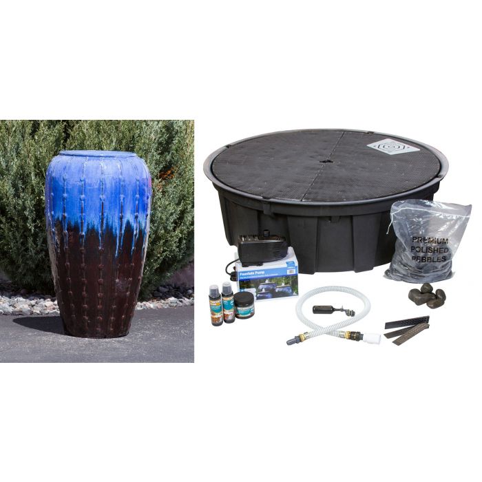 Closed Top FNT40439 Ceramic Vase Complete Fountain Kit Vase Fountain Blue Thumb 