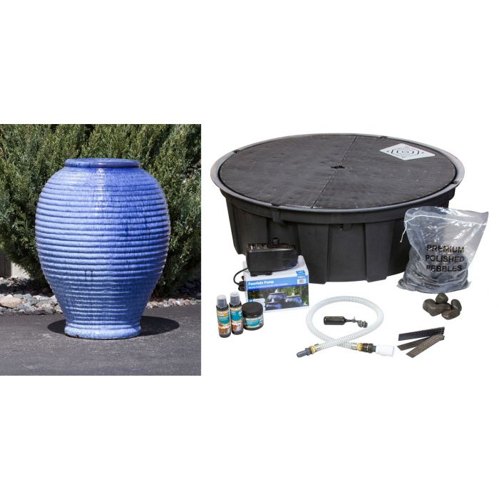 Closed Top FNT40451 Ceramic Vase Complete Fountain Kit Vase Fountain Blue Thumb 