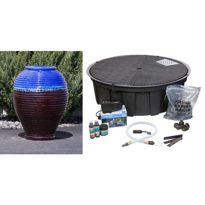 Closed Top FNT40453 Ceramic Vase Complete Fountain Kit Vase Fountain Blue Thumb 